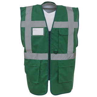 YOKO Executive Warnweste Paramedic Grün mit vielen Taschen und