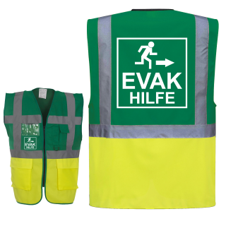 EVAK Information Piktogramm Warnweste grün/gelb mit vielen Taschen S-,  14,90 €