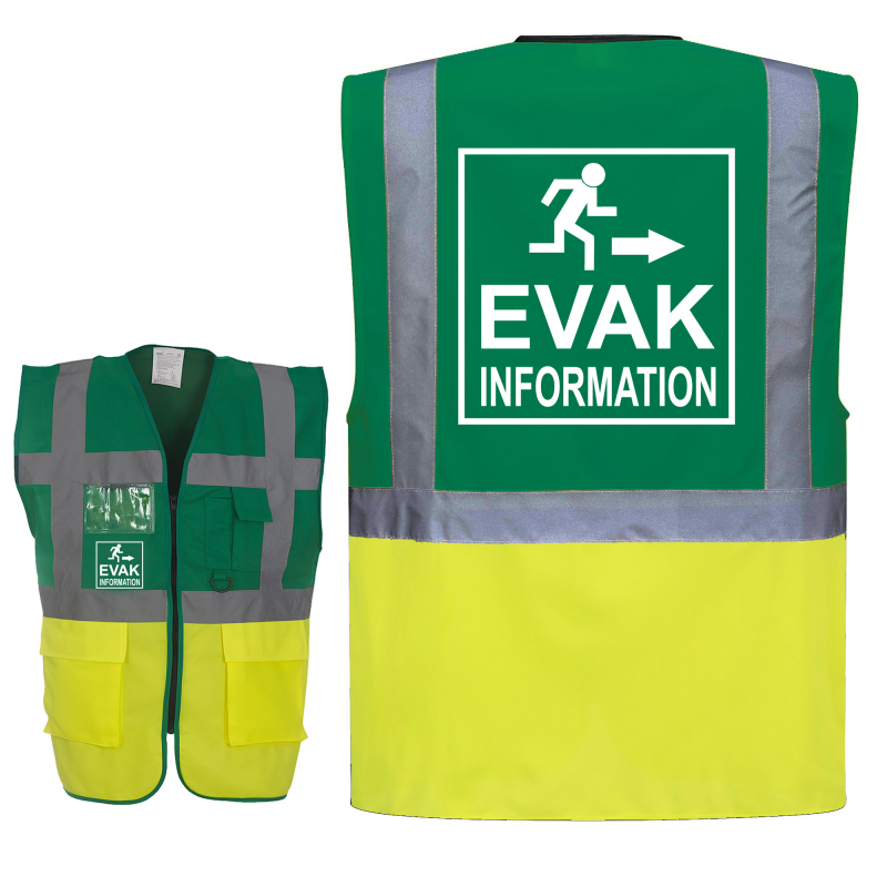 EVAK Information Piktogramm Warnweste grün/gelb mit vielen Taschen S-,  14,90 €
