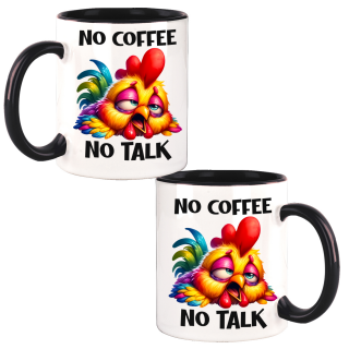No Coffee - No Talk  Crazy Huhn Kaffeetasse Teetasse Motiv Geschenk Spruch