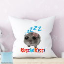 Kuschel Kissi Hamster Meme Kissen Blau + Rosa Softtouch Kissen