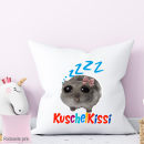 Kuschel Kissi Hamster Meme Kissen Blau + Rosa Softtouch Kissen