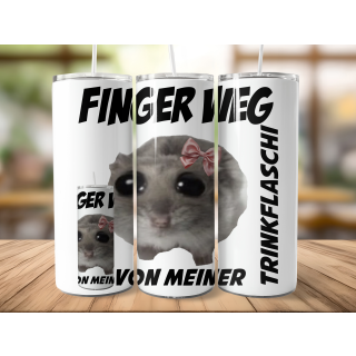 Finger Weg von mein Trinkflaschi Hamster Meme Tumbler Edelstahl Trinkflasche