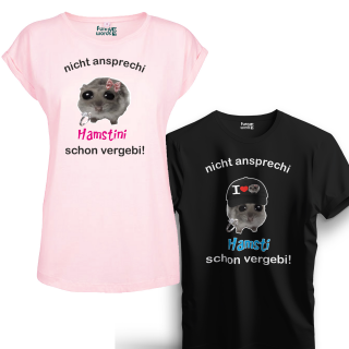 Hamsti und Hamstini T-Shirt-  nicht ansprechi - vergeben Hamster Meme Women + Men