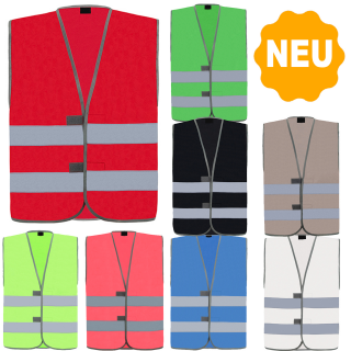 Warnweste Signalweste Standard Passau Safety Vest 3 Größen Sonderfarben