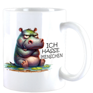 Ich Hasse Menschen Cute Animal Nilferd "Lala" Teebecher - Kaffeebecher