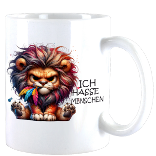 Ich Hasse Menschen Cute Animal Löwe "Leo" Teebecher - Kaffeebecher