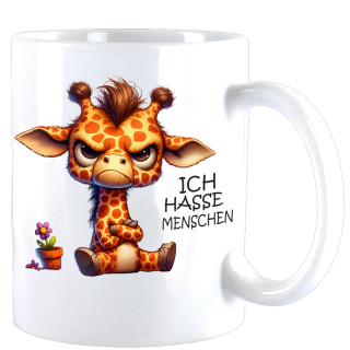 Ich Hasse Menschen Cute Animal Giraffe "Sam" Teebecher - Kaffeebecher