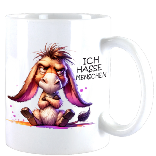 Ich Hasse Menschen Cute Animal Esel "Rocky" Teebecher - Kaffeebecher