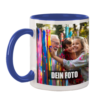 Fototasse TTH innen/Henkel blau