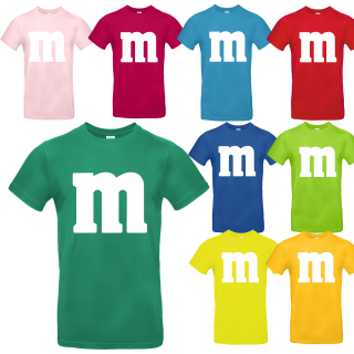 m und m Team Shirts Karneval Gruppenkostüm Paarkostüm für M&M Fans JGA Spruch Shirt