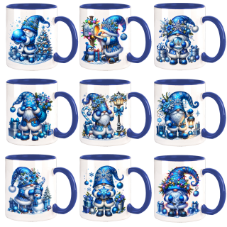 Weihnachtswichtel Blau ILW-X-MAS Design  Kaffeetasse / Teetasse - 9 Motive