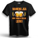 Funnywords® - Wir trinken für die Liebe JGA Premium JGA  T-Shirt